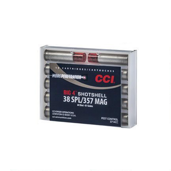 CCI 357/38 Special, #4 ShotShell, 81 GR, 1000 fps, 10 Rd/box