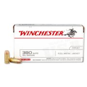 WINCHESTER 380 AUTOMATIC 95 GR. FMJ BOX OF 50