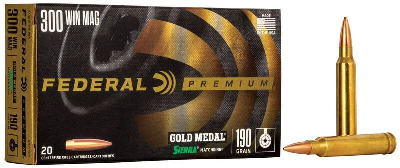 Federal 300 Win Mag Gold Medal 190 Gr Sierra Matchking BTHP Match, Box of 20 — Go Tenda