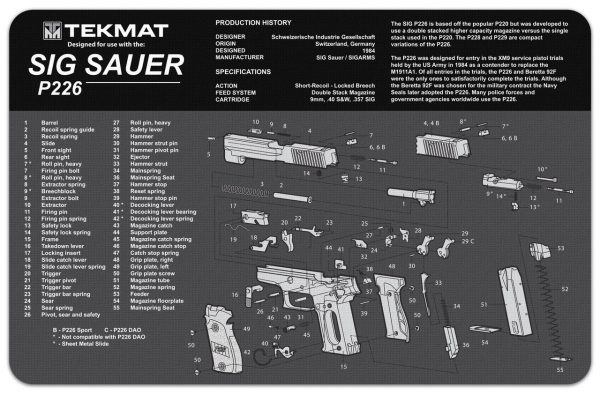 TekMat SIG P226 Cleaning Mat 17