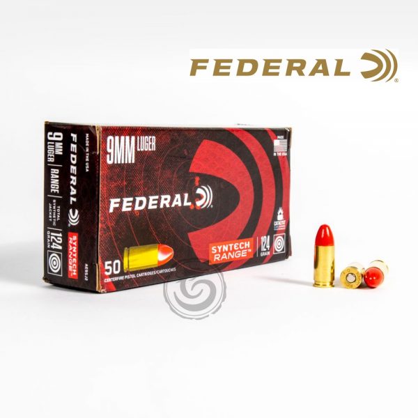 Federal Syntech Pistol 9mm Luger 124Gr Ammunition Case of 500