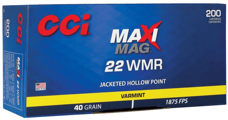 CCI 22 WMR Maxi-Mag 40 Gr JHP Box of 200 — Go Tenda