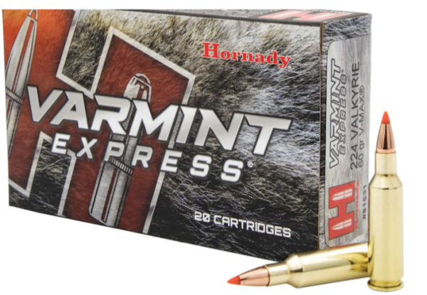 Hornady Varmint Express 224 Valkyrie 60 Grain V-Max Box of 20