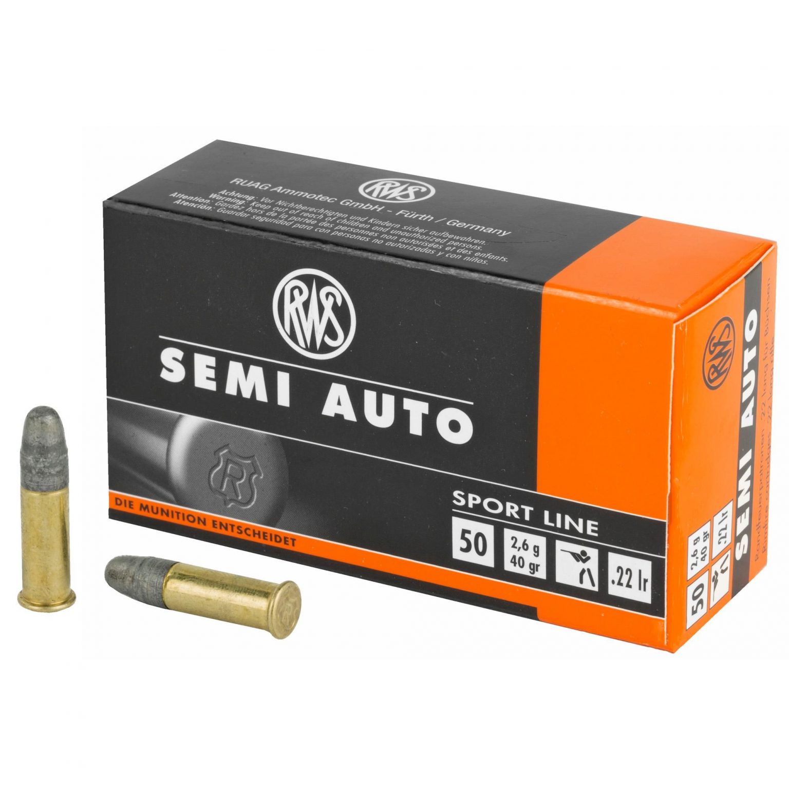 RWS 22LR SemiAuto 40Gr Lead Round Nose Ammunition Case of 500 » Tenda