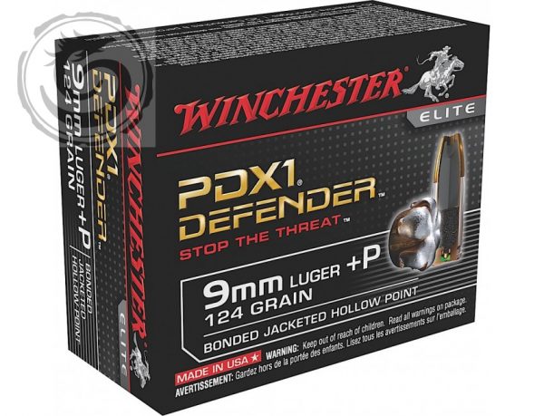 Winchester Supreme Elite 9mm +P 124 GR Bonded PDX1 Ammunition Box of 20