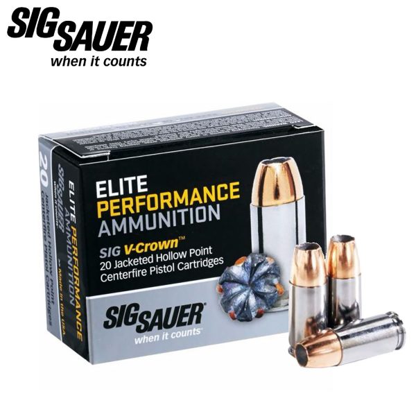 Sig Sauer Elite V-Crown 9mm 115GR JHP Ammunition Box of 20