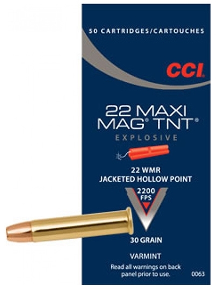 CCI 22 WMR Maxi-Mag TNT JHP 30 gr Box of 50