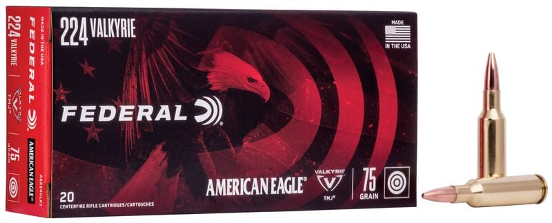 Federal American Eagle 224 Valkyrie 75 gr TMJ – Box of 20 — Go Tenda