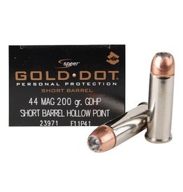 Speer Gold Dot 44 Rem Mag 200 GR Hollow Point Box of 20