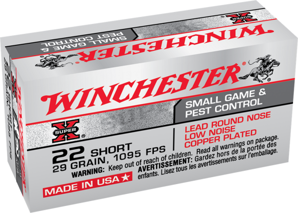 Winchester Super-X 22 Short 29 GR Lead Round Nose Ammunition Brick of 500