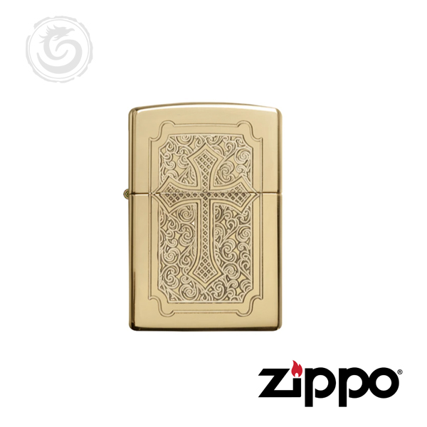 ZIPPO - Eccentric Cross Deep Carved Armor Lighter, High