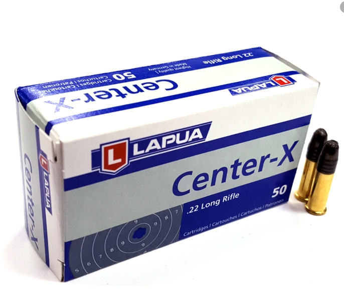 Lapua Center-X Ammunition 22 Long Rifle 40 Grain Lead Round Nose