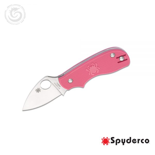 Spyderco Squeak Folding Knife 2" Plain N690CO Blade, Pink FRN Handles, Slipjoint (non-locking) - C154PPN Spyderco C154PPN
