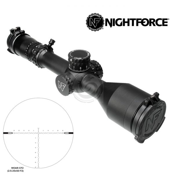 Nightforce NX8 2.5-20x50 F2 MOAR-CF .250MOA Riflescope - C639