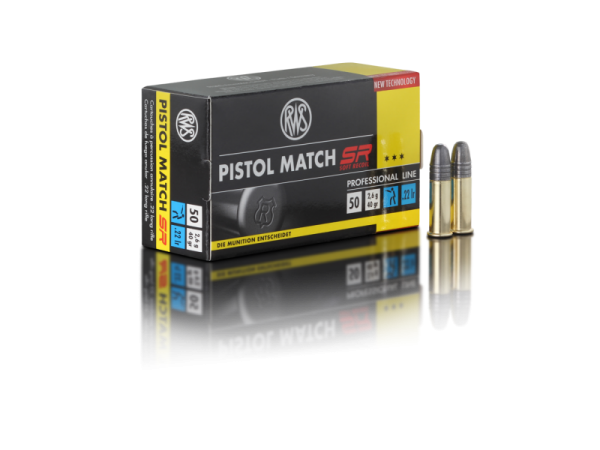 RWS Pistol Match SR 22 LR 40 Gr LRN Ammunition Box of 50