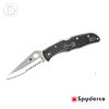 Spyderco Endura4 Folding Knife 3.75" VG10 Satin Combo Blade, Black FRN Handles, Lockback - C10PSBK Spyderco C10PSBK