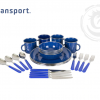 Deluxe-24-Piece-Enamel-Tableware-Set-Blue-Stansport Deluxe-24-Piece-Enamel-Tableware-Set-Blue-Stansport