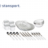 Deluxe-24-Piece-Enamel-Tableware-Set-White-Stansport Deluxe-24-Piece-Enamel-Tableware-Set-White-Stansport