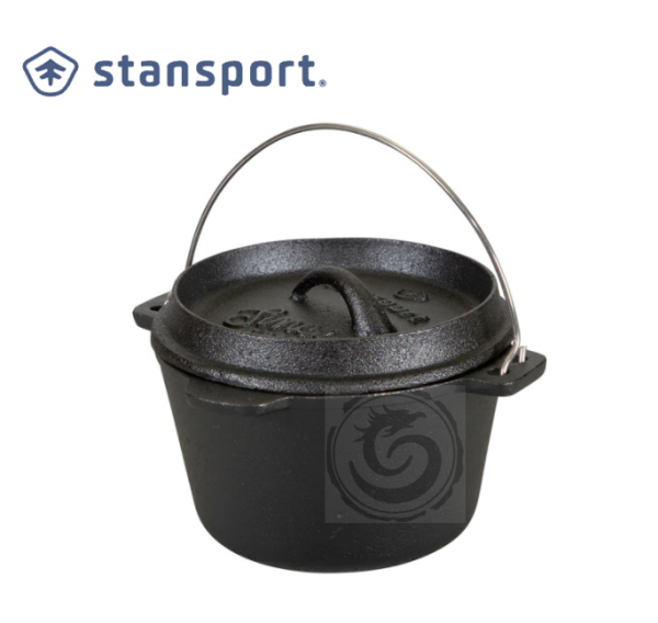 Pre-Seasoned-Cast-Iron-Dutch-Oven-Flat-Bottom-Stansport Pre-Seasoned-Cast-Iron-Dutch-Oven-Flat-Bottom-Stansport