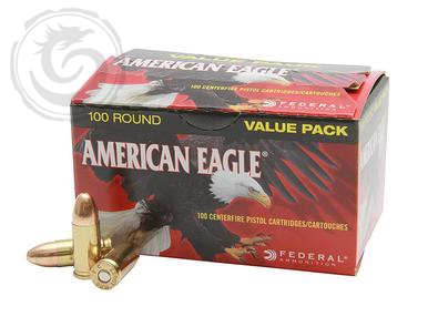 FEDERAL AMERICAN EAGLE 9MM 115 GR FMJ VALUE PACK OF 1000
