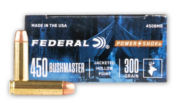 FEDERAL POWER-SHOK 450 BUSHMASTER 300 GR JACKETED HOLLOW POINT BOX OF 20