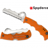 Spyderco Assist Rescue Folding Knife 3-11/16" VG10 Combo Blade, Orange FRN Handles, Whistle, Retractable Window Breaker, Lockback - C79PSOR Spyderco C223GPDBL
