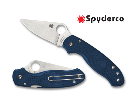 Spyderco Para 3 Lightweight Folding Knife 2.92" CPM-SPY27 Satin Plain Blade, Cobalt Blue FRN Handles (Paramilitary 3), Compression Lock - C223PCBL Spyderco C223PCBL