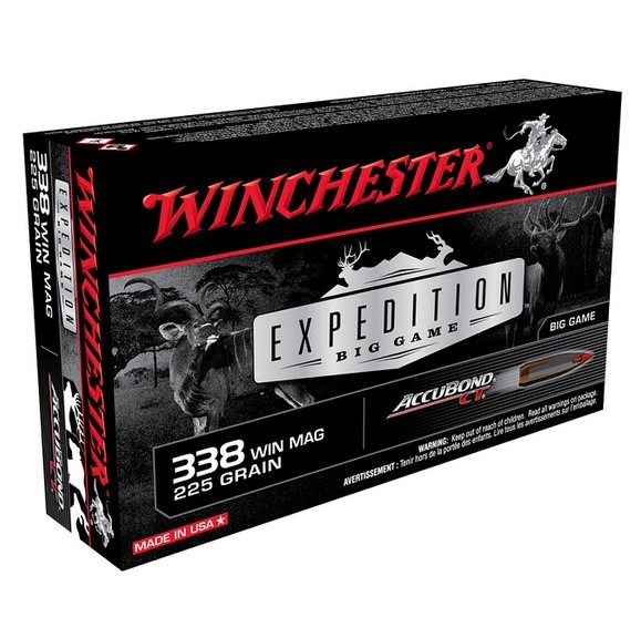 Winchester Accubond 338 Win Mag 225 GR Polymer Tip Boat Tail Box of 20