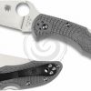 Spyderco Delica 4 Flat Ground 2-7/8" VG10 Satin Plain Blade, Gray FRN Handles, Lockback - C11FPGY Spyderco C11FPGY