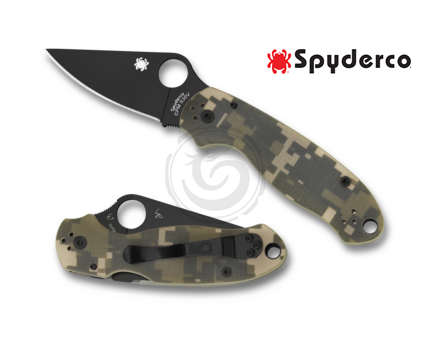 Spyderco Para 3 Folding Knife 3" S45VN Black Plain Blade, Digital Camo G10 Handles (Paramilitary 3), Compression Lock - C223GPCMOBK Spyderco C223GPCMOBK