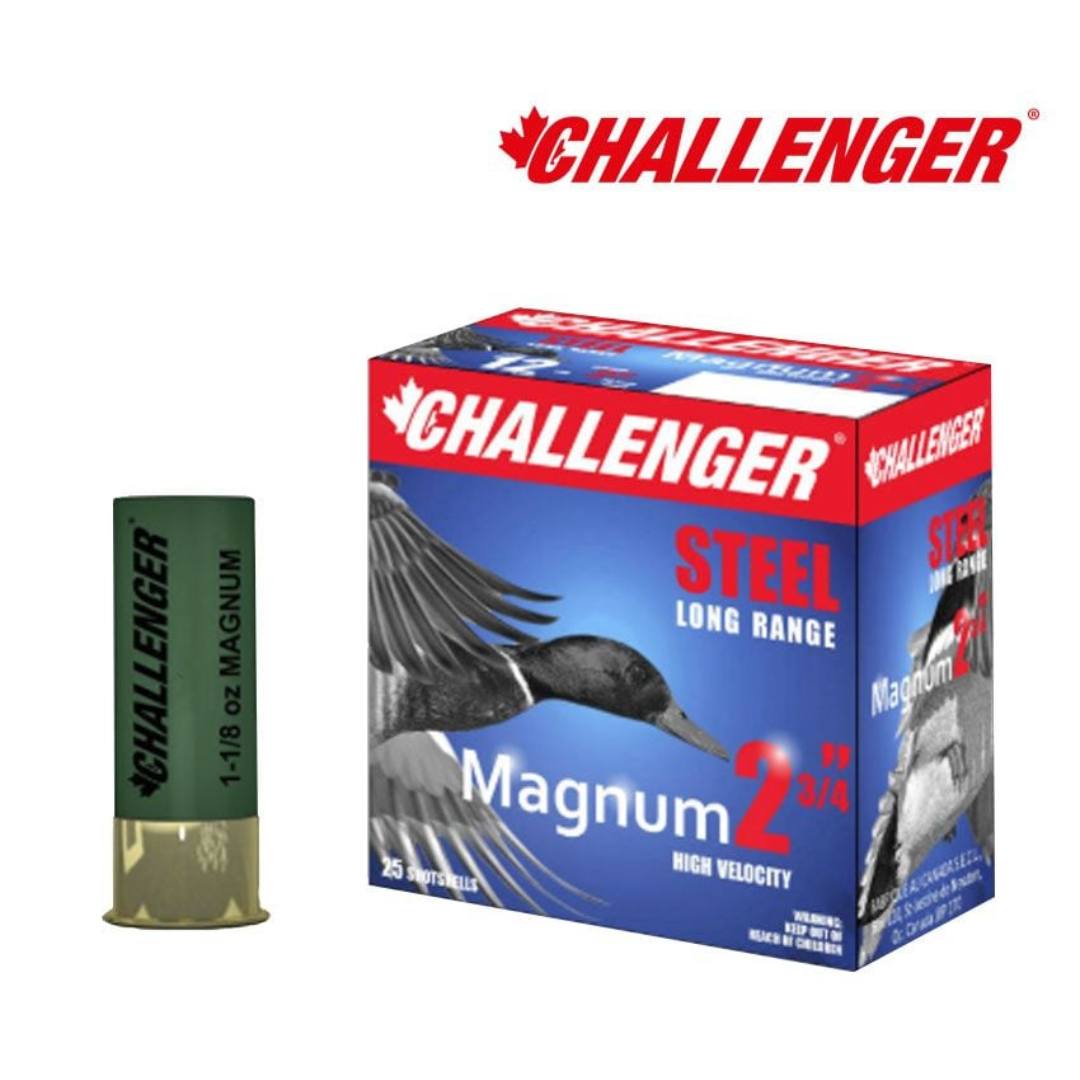 Challenger Steel Magnum 12 Ga, 2-3/4″, 1-1/8oz, #BBB Box of 25 — Go Tenda