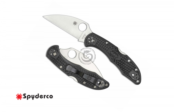 Spyderco Delica 4 Wharncliffe Folding Knife 2.87" VG10 Satin Plain Blade, Black FRN Handles, Lockback - C11FPWCBK Spyderco C11FPWCBK