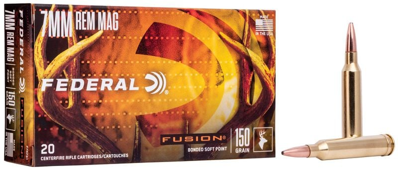 Federal Fusion 7mm Rem Mag 150Gr bonded soft point (BSP) Box of 20 — Go Tenda