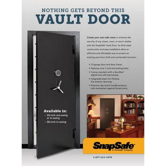 Hornady SnapSafe Outswing Vault Door 32" X 80" (STORE PICKUP ONLY