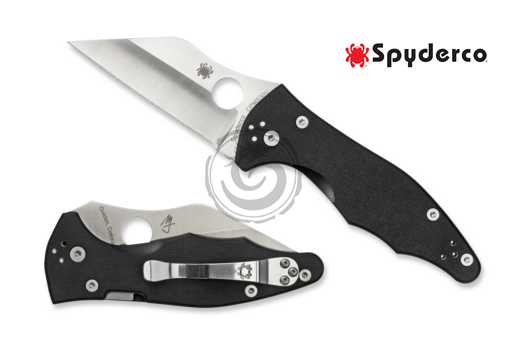 Spyderco Yojimbo 2 Folding Knife 3.2" S30V Satin Plain Blade, Black G10 Handles, Compression Lock - C85GP2 Spyderco C85GP2