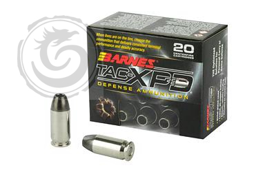 Barnes TAC-XP 45ACP+P Lead-Free 185Gr Solid Copper HP Box of 20