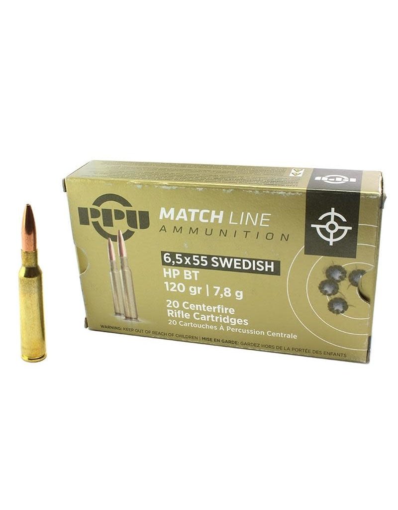 Prvi PPU Match 6.5x55 Swedish 120 Grain HP BT Box of 20 | Buy in