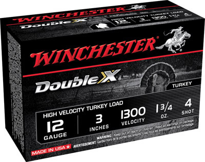 Winchester Double X Turkey 12 Ga 3″, 1-3/4 oz #4 Box of 10