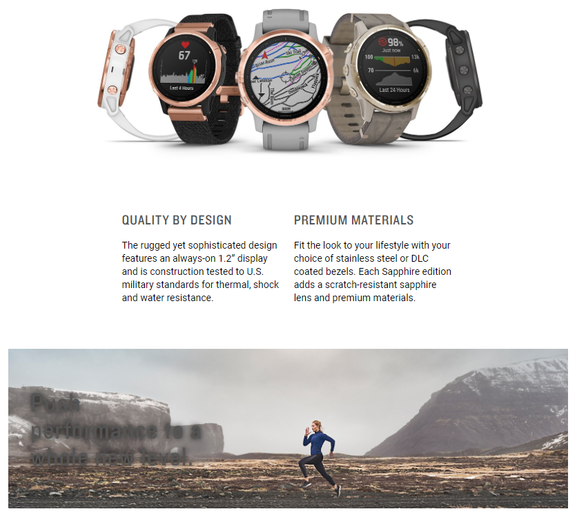 Garmin Fenix 6S Pro Watch, Rose Gold-tone with White Band » Tenda