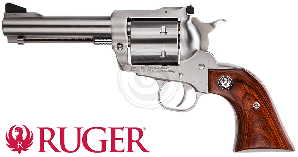 RUGER Super BlackHawk 44 Rem Mag 4.63” Stainless Hardwood Grip