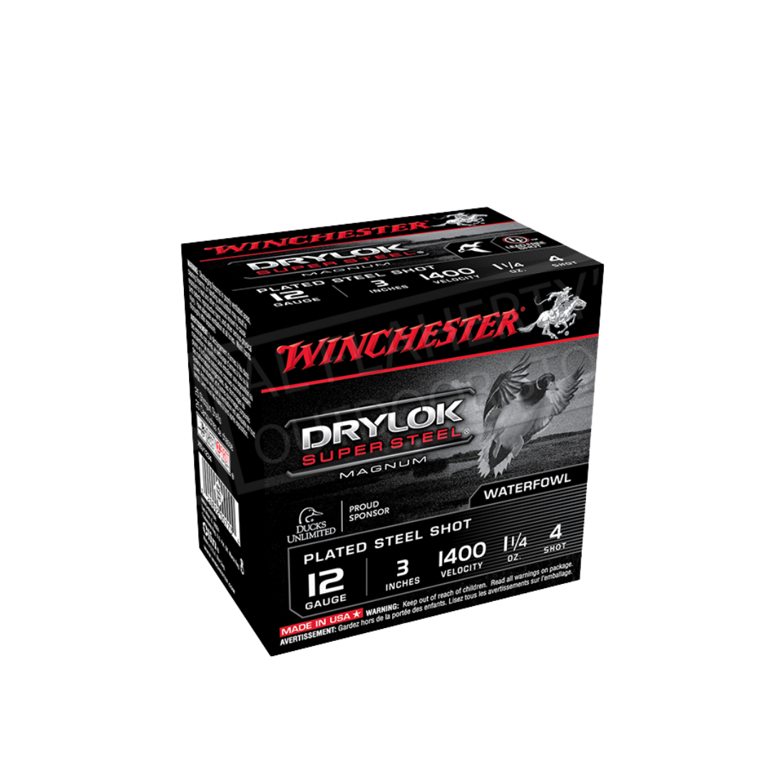 Winchester Drylok Super Steel 12 Ga, 3″, 1-1/4 oz #4 Box of 25 — Go Tenda