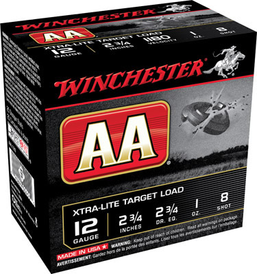Winchester AA Target Extra Light 12 Ga, 2-3/4″, 1 oz #7.5 Box of 25