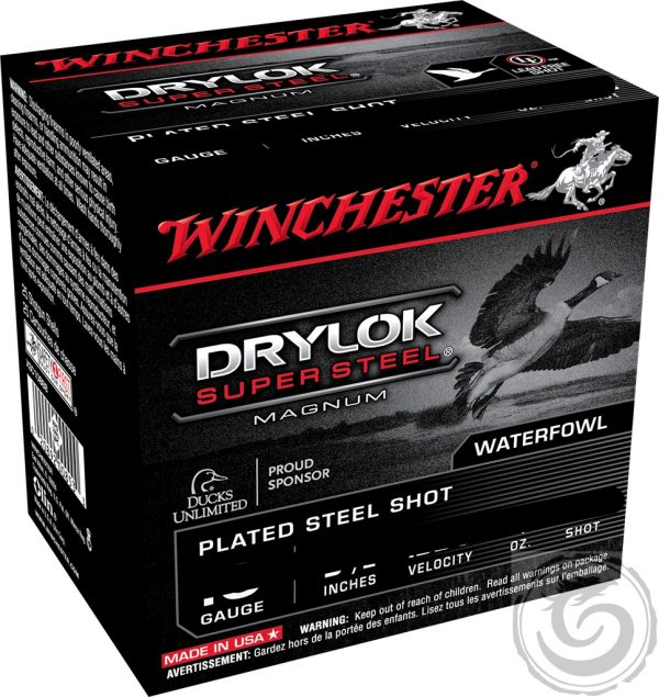 Winchester Drylok 10 Ga 3-1/2″ Super Steel 1-5/8oz #2 Shot Box of 25