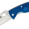 Spyderco Tenacious Lightweight Folding Knife 3.39" S35VN Satin Plain Blade, Blue FRN Handles, Liner Lock - C122PBL Spyderco C122PBL