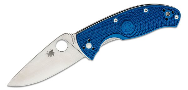 Spyderco Tenacious Lightweight Folding Knife 3.39" S35VN Satin Plain Blade, Blue FRN Handles, Liner Lock - C122PBL Spyderco C122PBL