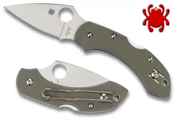 Spyderco Dragonfly 2.25" VG10 Plain Blade, Foliage Green G10 Handles, Lockback - C28GPFG C28GPFG