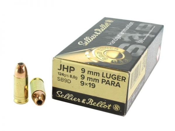 Sellier & Bellot 9mm 124 Gr JHP Bonded Box of 50