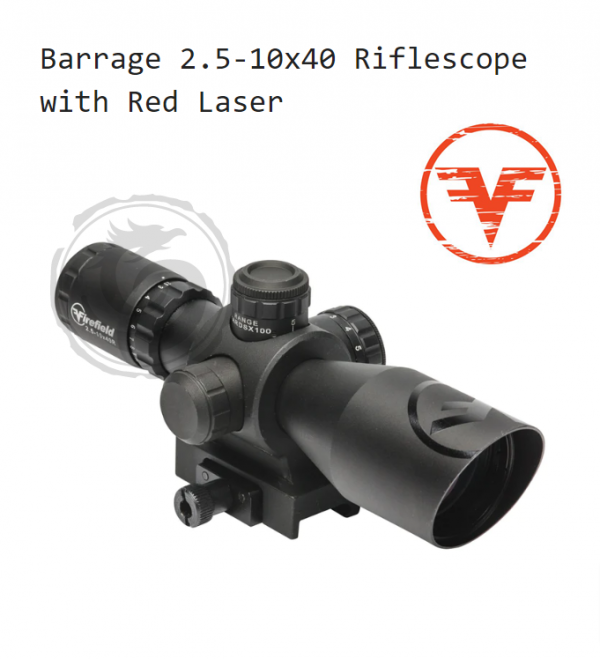 Firefield 2.5-10x40 Barrage Riflescope with Red Laser (Red-Green