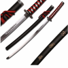 BladesUSA - Black & Red Cord Wrapped Handle Samurai Sword SW-68LBK