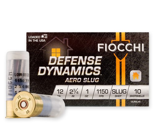 Fiocchi Defense Dynamics Aero Slug 12 Ga Rifled 2.75″ 1 oz Shot Box of 10